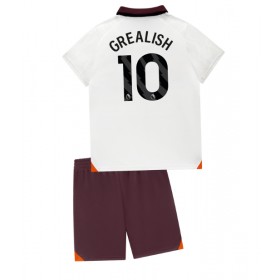 Manchester City Jack Grealish #10 Borta Kläder Barn 2023-24 Kortärmad (+ Korta byxor)